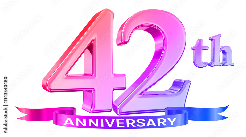 42 Year Anniversary Gradient Number 42 Year Anniversary Gradient Number