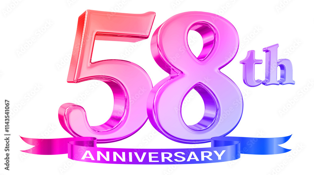 58 Year Anniversary Gradient Number 58 Year Anniversary Gradient Number