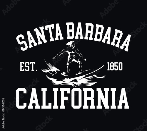 santa Barbara typography t shirt design photo