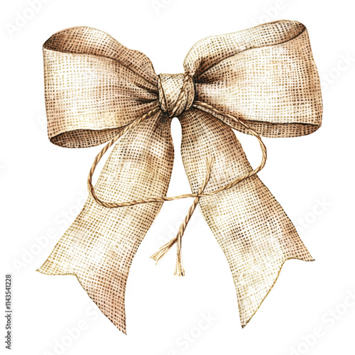 Rustic christmas bow decoration festive home setting clipart warm atmosphere artistic viewpoint holiday concept