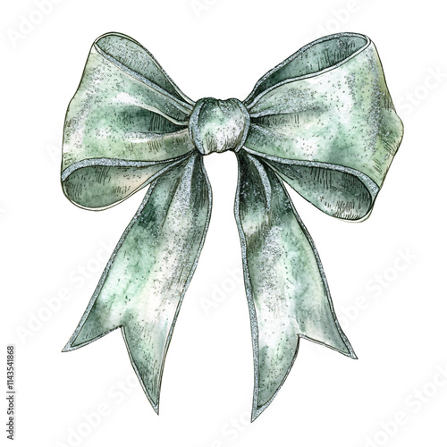 Elegant christmas bow decoration for gifts in a cozy home setting with a touch of nature
