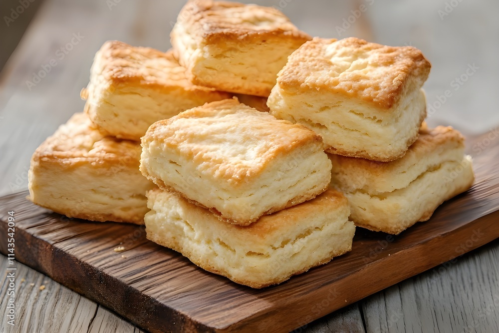 Homebaked shortbread biscuits on wooden board. Homebaked shortbread biscuits on wooden board.