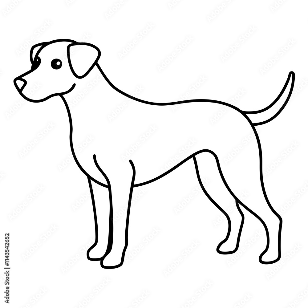 A dog line art with white background A dog line art with white background