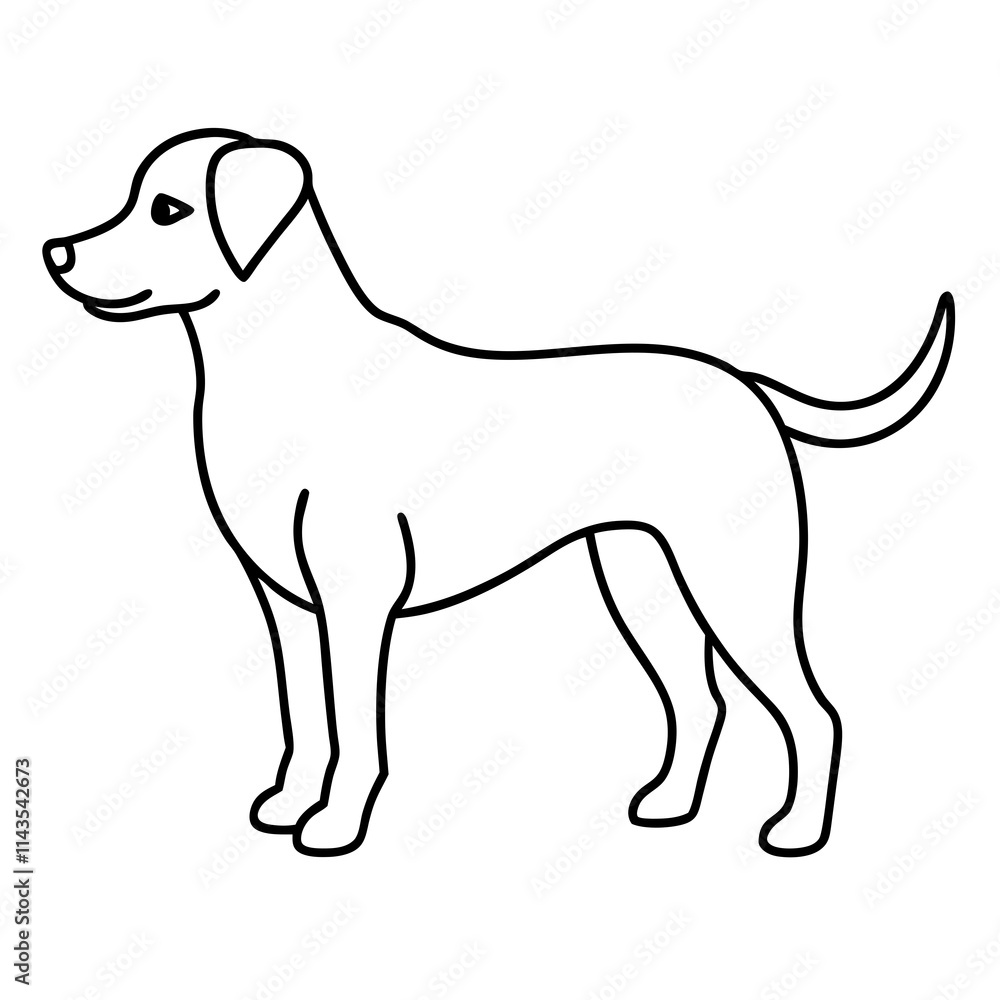 A dog line art with white background A dog line art with white background