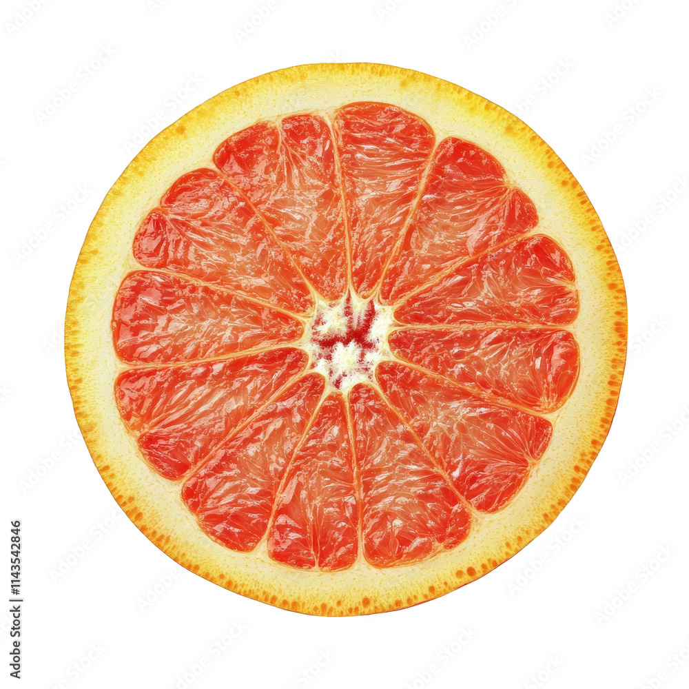 a close-up of a halved grapefruit. showcasing its vibrant red flesh and yellow rind a close-up of a halved grapefruit. showcasing its vibrant red flesh and yellow rind