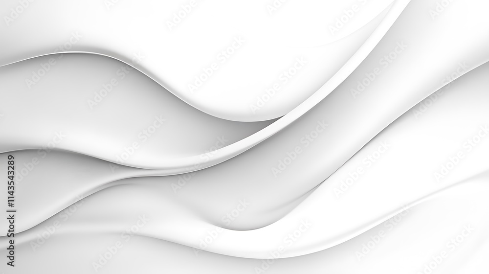 Obraz premium Smooth flowing white abstract 3d render mockup art. AI Generated