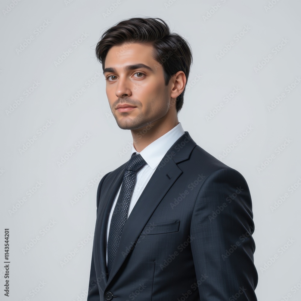 Portrait of a young man in a suit on a white background, ideal for business and professional themes.
Portrait of a young man in a suit on a white background, ideal for business and professional themes.