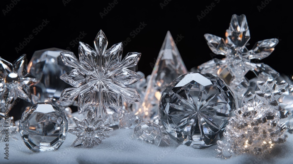 Delicate crystal ornaments. Delicate crystal ornaments.