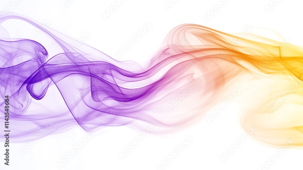 Swirling colorful smoke abstract digital painting on white background. AI Generated Swirling colorful smoke abstract digital painting on white background. AI Generated