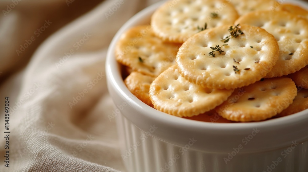 A Bowl of Gourmet Herb Crackers A Bowl of Gourmet Herb Crackers