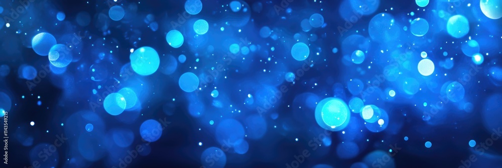 Circular Bokeh of Blurred City Lights on a Blue Night Background Circular Bokeh of Blurred City Lights on a Blue Night Background