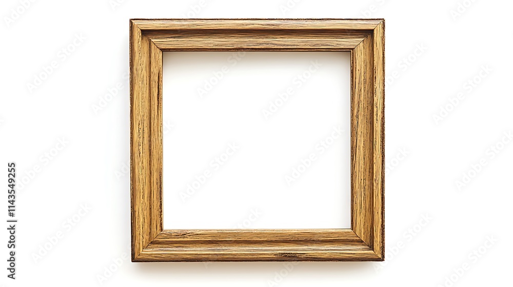 Wooden frame mockup, centrally positioned, wide shot photo on white backdrop.. AI Generated Wooden frame mockup, centrally positioned, wide shot photo on white backdrop.. AI Generated