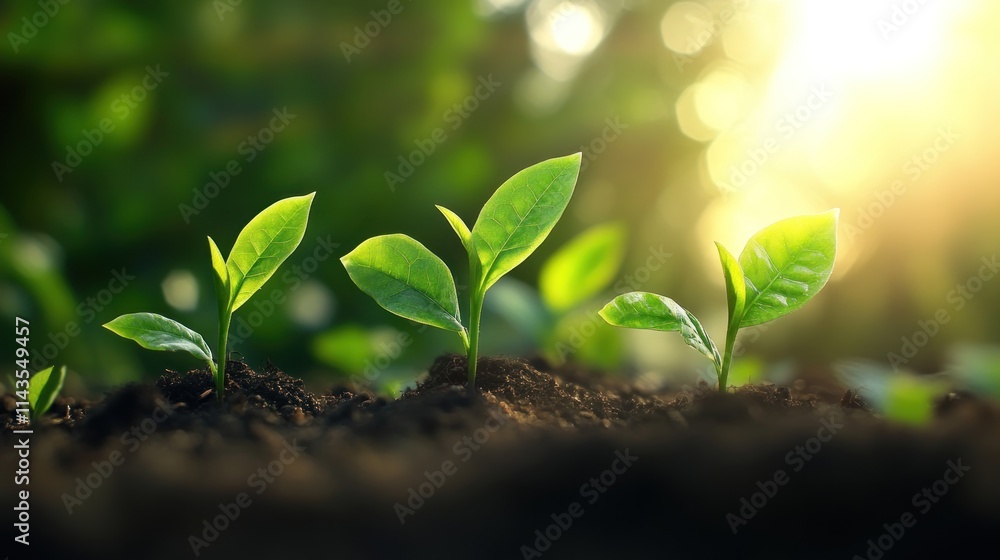New Seedling Growth Under Morning Light New Seedling Growth Under Morning Light