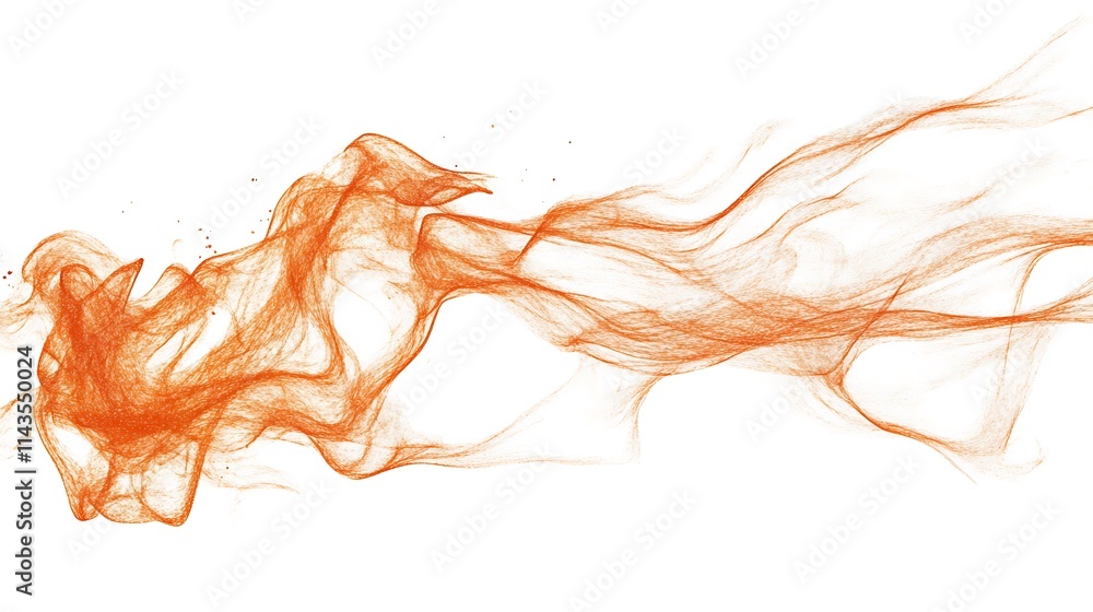 Flowing orange smoke vividly on stark backdrop digital abstract art. AI Generated Flowing orange smoke vividly on stark backdrop digital abstract art. AI Generated