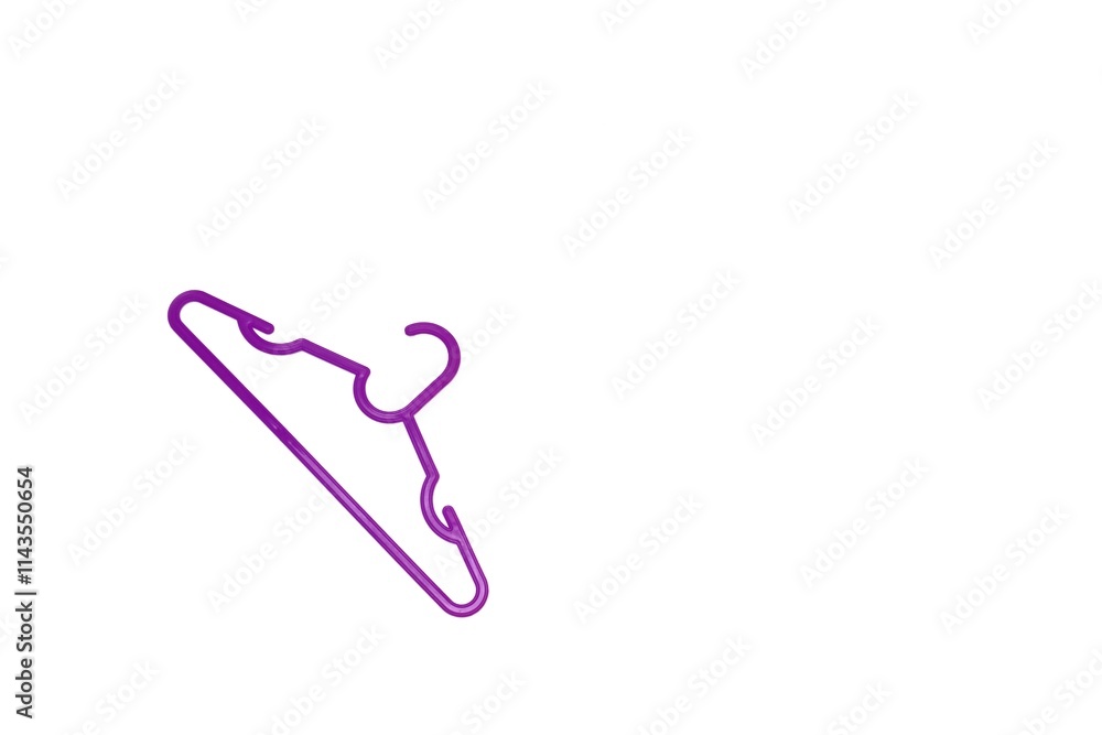 Purple Plastic Hanger on Clean White Background Purple Plastic Hanger on Clean White Background