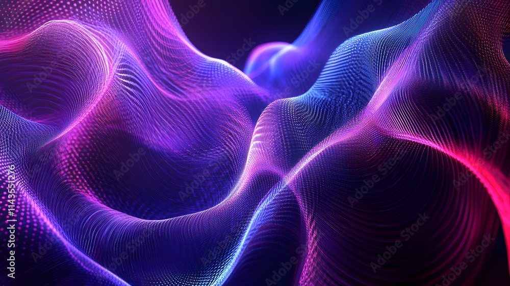 Fototapeta premium Abstract Purple And Blue Digital Wave Forms