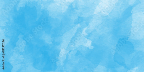 Abstract blue watercolor background, Light blue background with watercolor,Blue Irregular Stains and Splatter Print. Blue Smoke,Abstract blue sky with clouds, Bright painted sky blue watercolor backgr