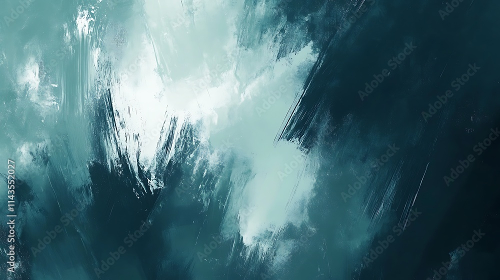 Abstract digital painting dynamically flowing deep teal hues.. AI Generated Abstract digital painting dynamically flowing deep teal hues.. AI Generated