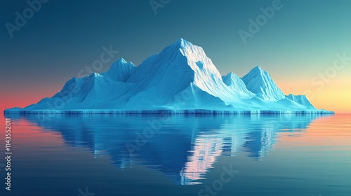 Wallpaper Mural Majestic Iceberg Mountain Reflecting in Calm Waters at Sunset Torontodigital.ca