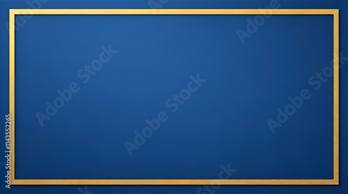 Elegant Blue Background with Golden Frame, Luxury Design Element for Invitations, Presentations, or Branding