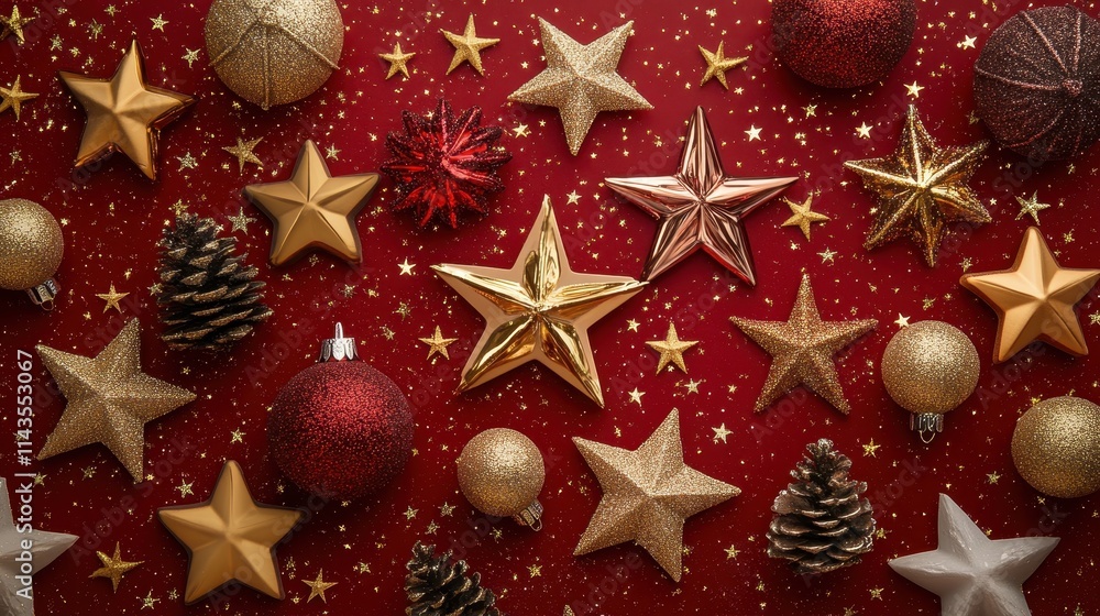 Chrismas elements decortion red background stars holiday new year Chrismas elements decortion red background stars holiday new year