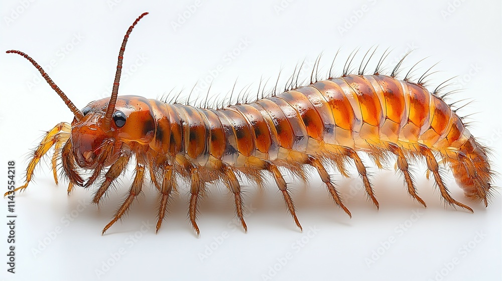 Detailed Closeup Of A Brown Centipede Insect Detailed Closeup Of A Brown Centipede Insect