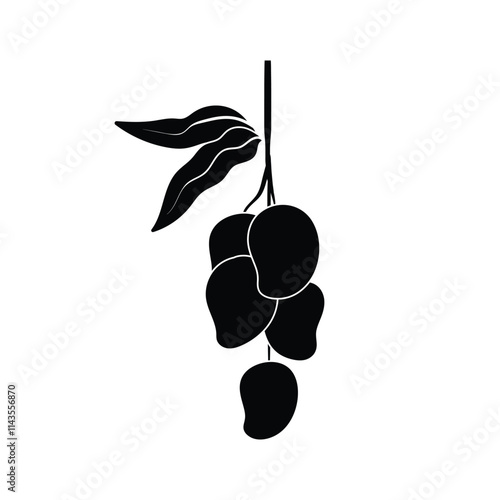 mango fruit silhouette illustration