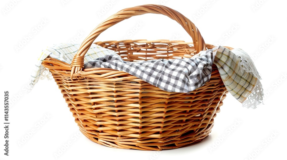 The Appealing Laundry Basket with Clean Clothes on White Background: A Symbol of Housework and Cleaning Chores Done Well. The Appealing Laundry Basket with Clean Clothes on White Background: A Symbol of Housework and Cleaning Chores Done Well.