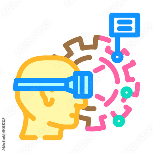 virtual reality vr manufacturing color icon vector. virtual reality vr manufacturing sign. isolated symbol illustration