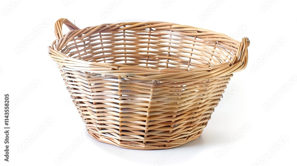 The Appealing Laundry Basket with Clean Clothes on White Background: A Symbol of Housework and Cleaning Chores Done Well. The Appealing Laundry Basket with Clean Clothes on White Background: A Symbol of Housework and Cleaning Chores Done Well.