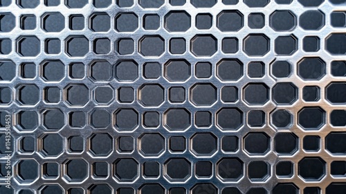 Silver Octagonal Honeycomb Metal Texture Background