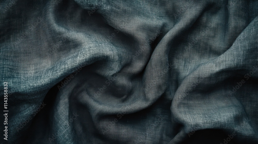 Dark Gray Fabric Draped Texture, Moody Background Dark Gray Fabric Draped Texture, Moody Background