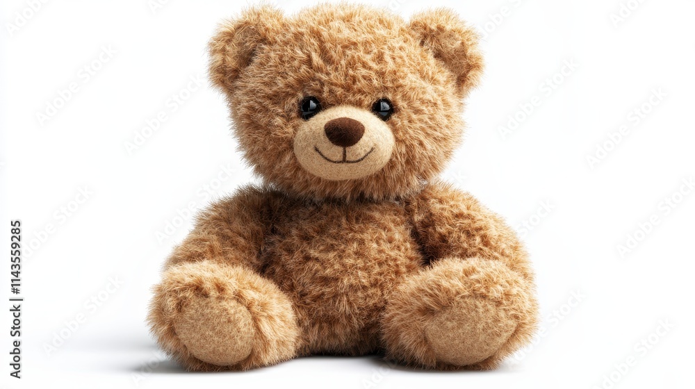 Cute teddy bear isolated on white background. Plush toy object. Cute teddy bear isolated on white background. Plush toy object.