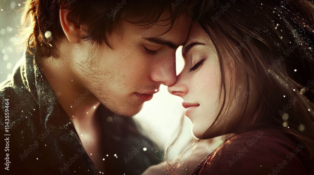 A Tender Moment: Young Couple's Intimate Embrace