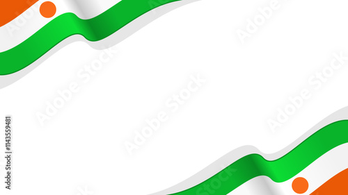 Waving flag of Niger, for national day