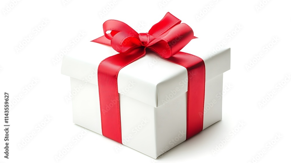 Gift box mockup, brightly displayed, wide shot, white background photo.. AI Generated Gift box mockup, brightly displayed, wide shot, white background photo.. AI Generated
