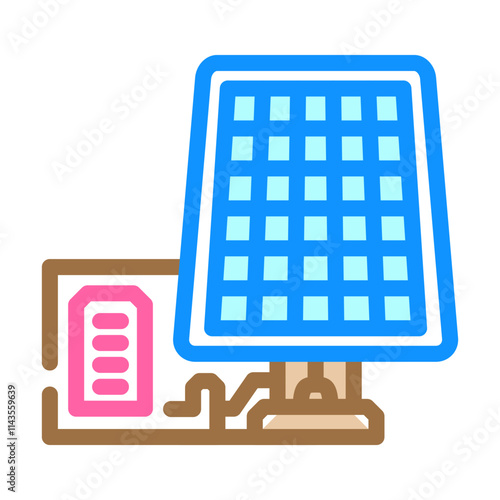 solar panel industry 3 color icon vector. solar panel industry 3 sign. isolated symbol illustration