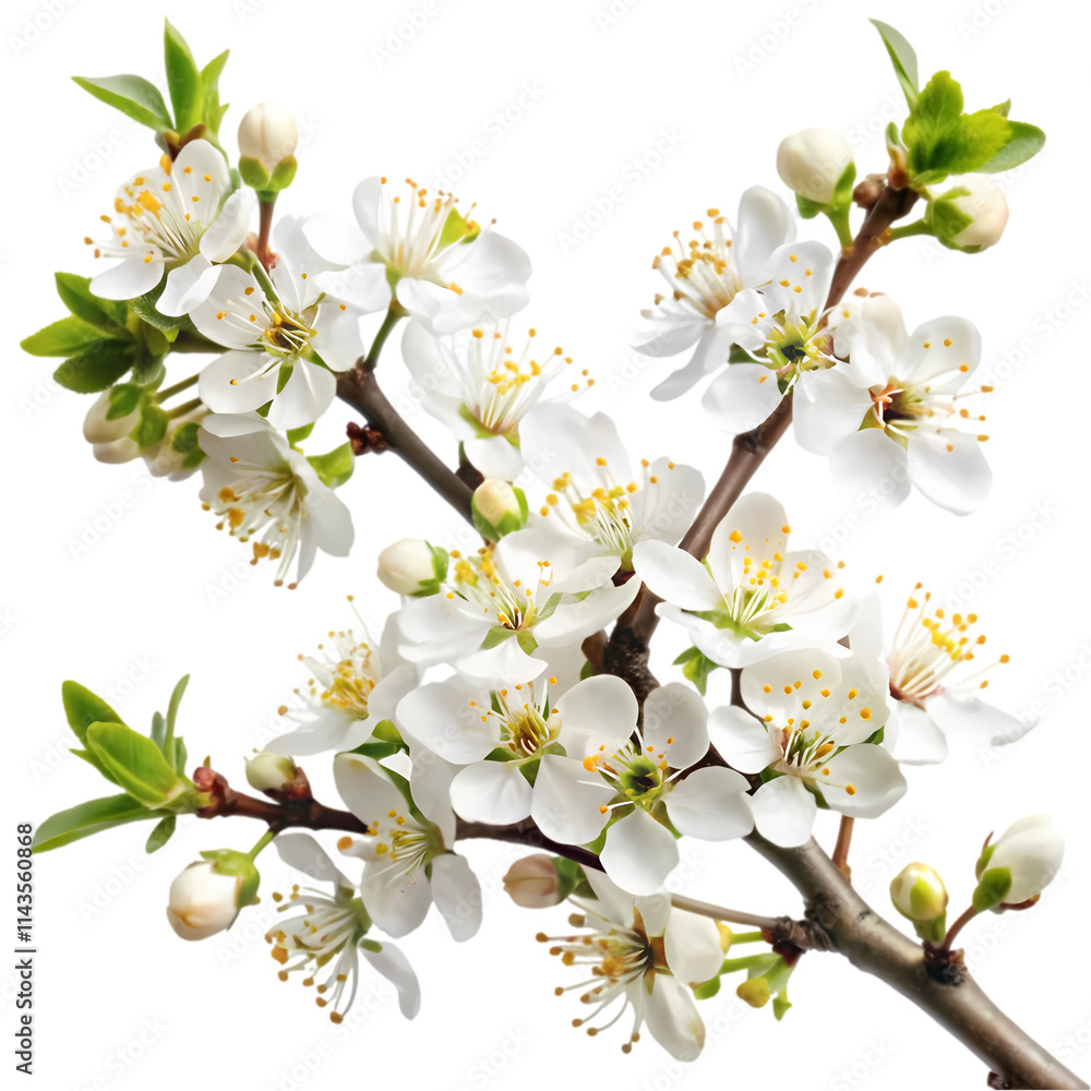 Obraz premium Close-up of Blossoming Spring Flowers on a Branch