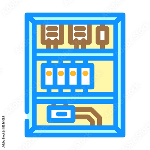 automation control panel industry 3 color icon vector. automation control panel industry 3 sign. isolated symbol illustration