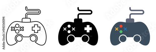 Game Controller, Game Pad Icon in different style. Game console icon. Video game controller. gamepad flat icon for apps and websites. Advance game controller or gamepad flat vector.