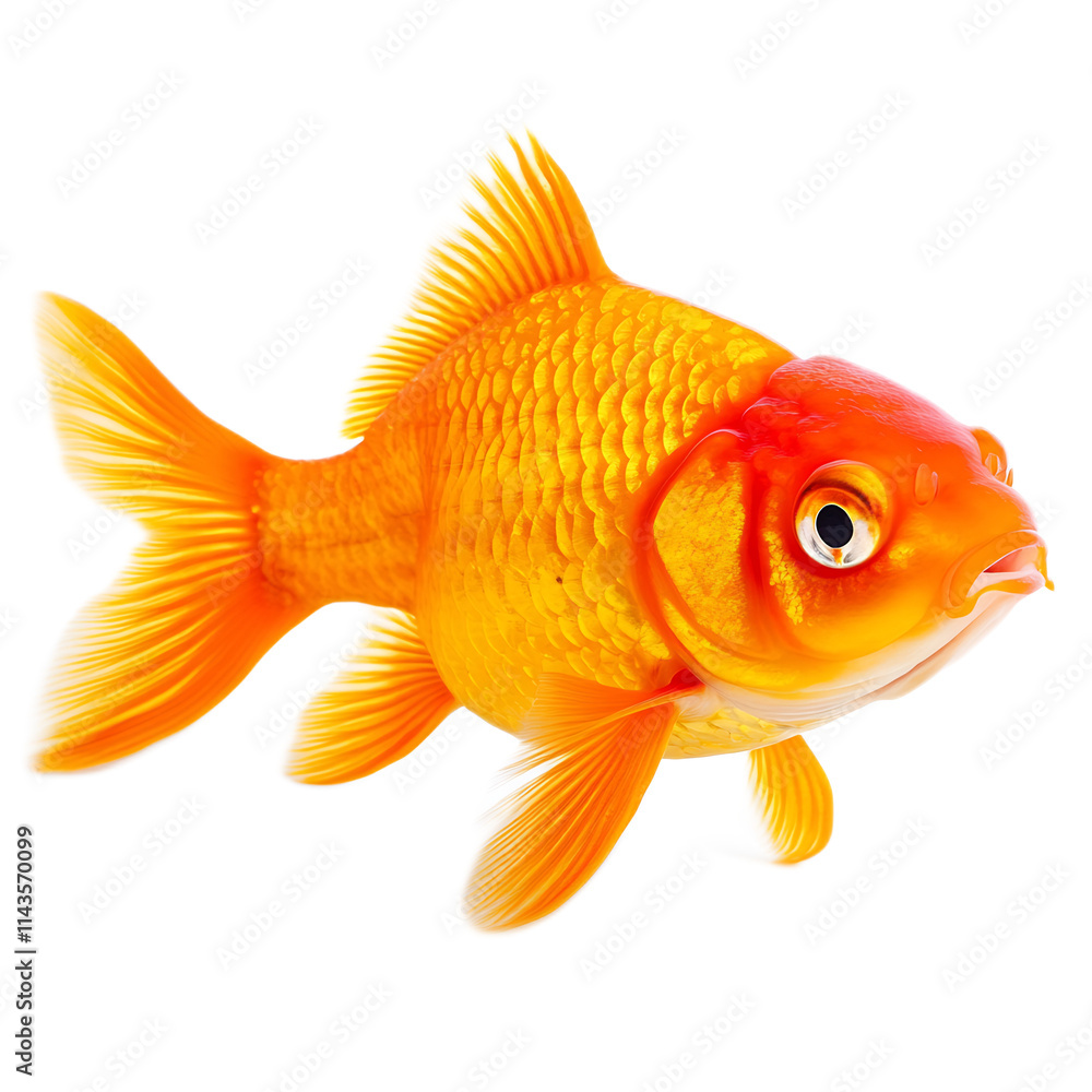 Bright orange goldfish swimming in aquarium with vibrant colors and graceful movements Bright orange goldfish swimming in aquarium with vibrant colors and graceful movements