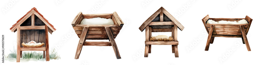 Assorted Wooden Outdoor Furniture and Architectural Structures in a Natural Setting Assorted Wooden Outdoor Furniture and Architectural Structures in a Natural Setting