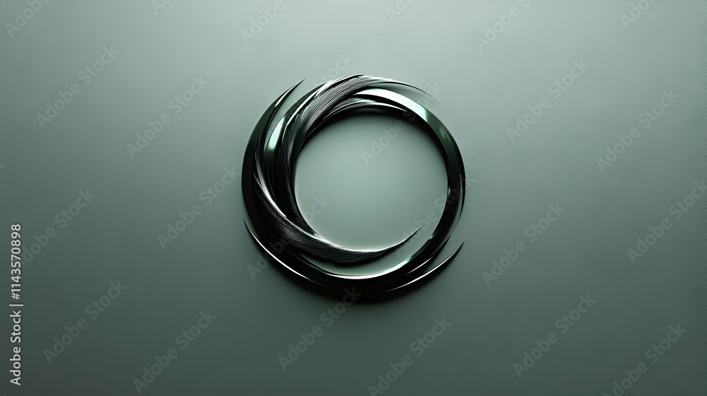 Abstract black circular design on green background. Abstract black circular design on green background.