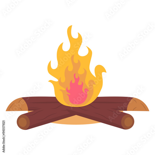 Illustration of Wood Bonfire. for Camping and Adventure.