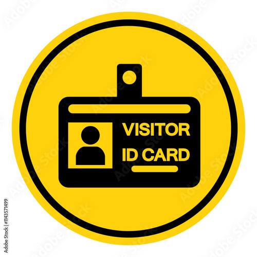 Visitor ID Card Symbol Sign, Vector Illustration, Isolate On White Background Label. EPS10