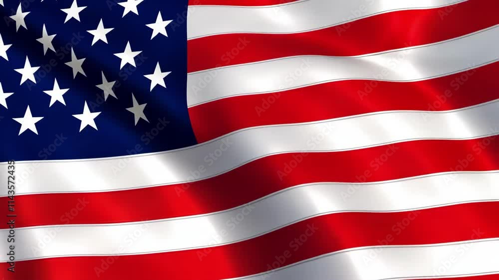 Stars and Stripes: Close-Up of American Flag in Strong Wind Stars and Stripes: Close-Up of American Flag in Strong Wind