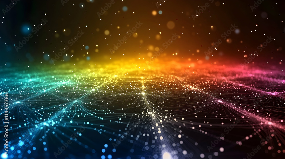 Obraz premium Abstract colorful glowing network.