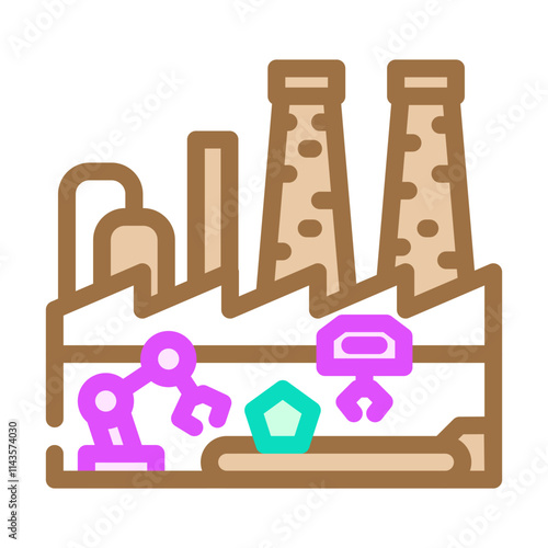 smart factory industry 4 color icon vector. smart factory industry 4 sign. isolated symbol illustration