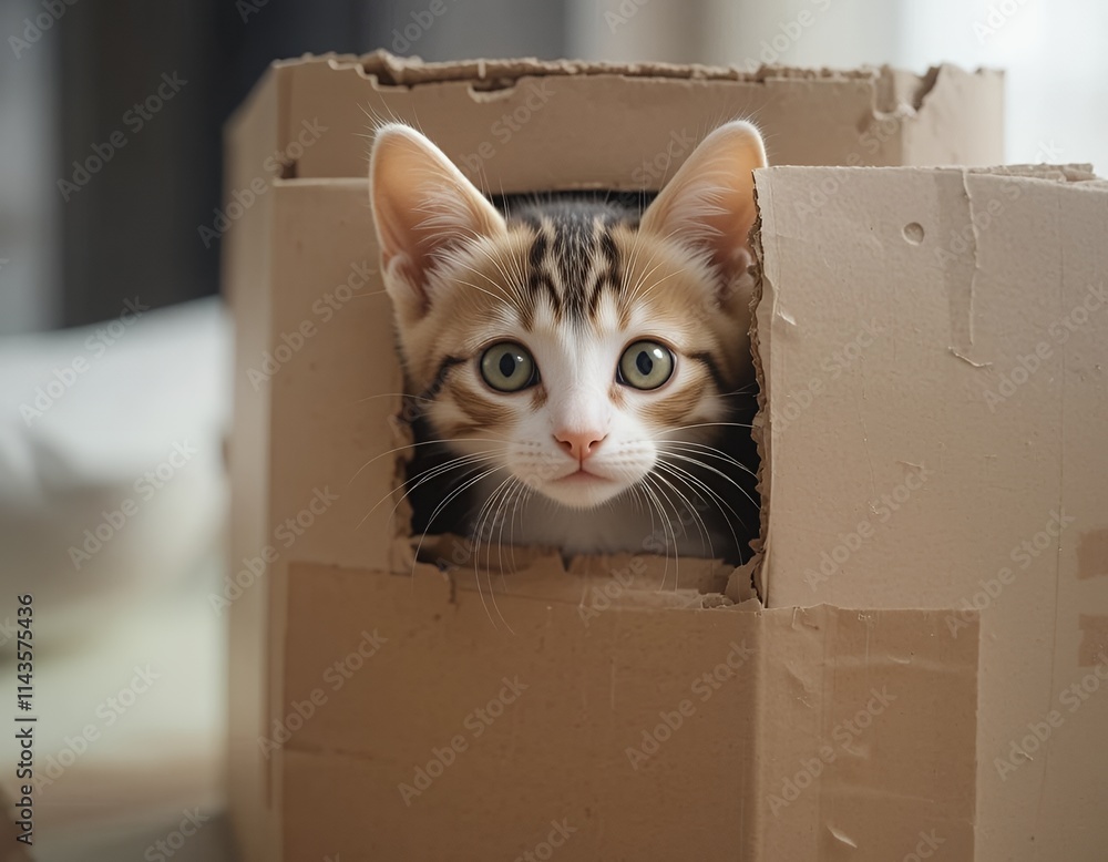 Fototapeta premium cat in box
