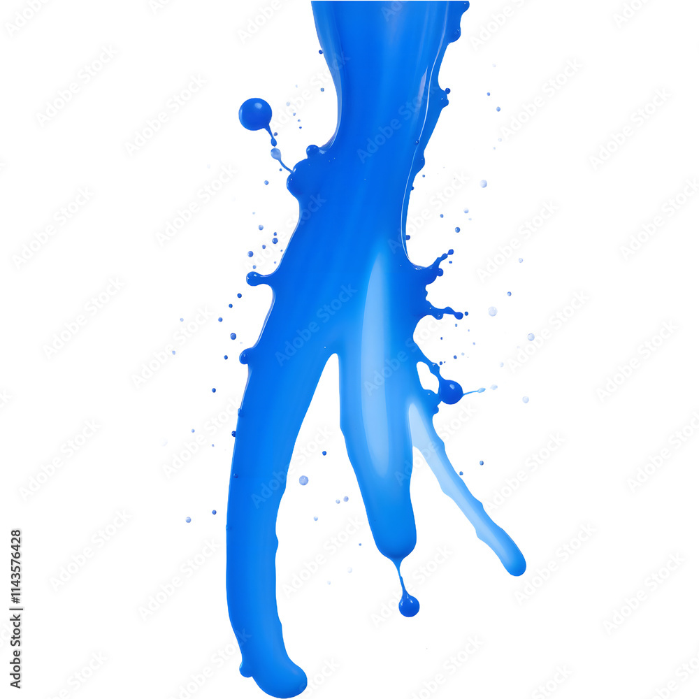Fototapeta premium Blue paint splash. png isolated background. transparent background.